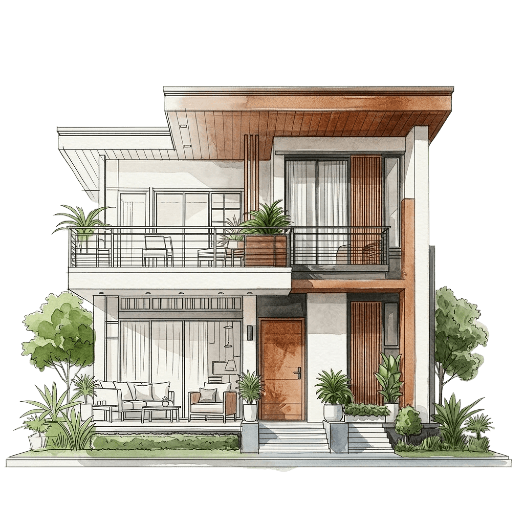 Modern house illustration