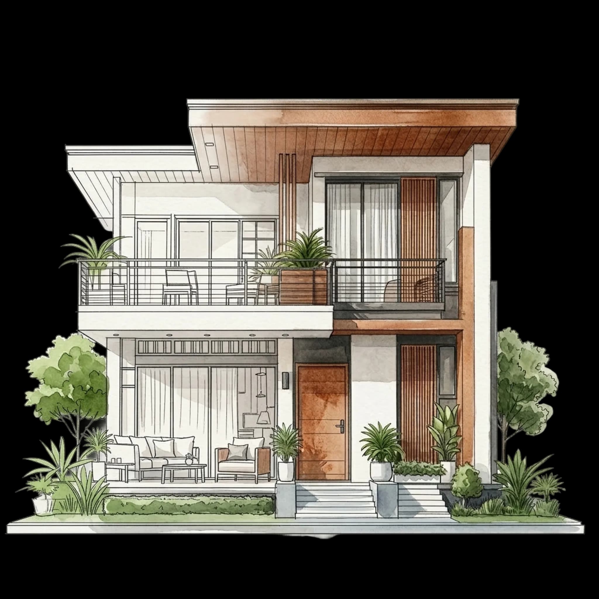 Modern house illustration
